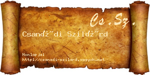 Csanádi Szilárd névjegykártya