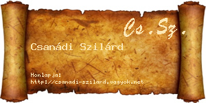 Csanádi Szilárd névjegykártya