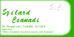 szilard csanadi business card
